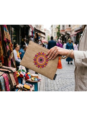Ju Yaratıcı Tasarım Hasır Kadın Portföy & Clutch Çanta