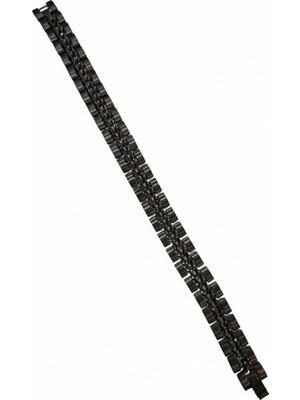 Ulora Siyah Çelik  Erkek Çelik Bileklik Boy 21.5 cm / En 1.2 Cm  - EBL0061