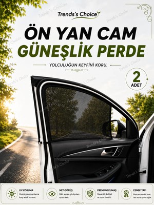 Trends's Choice Araç Oto Güneşlik Perde Araç Ön Yan Cam Güneşlik Araba Güneşlik Perdesi 2 Adet