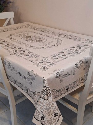 Başak Ev Tekstili Dora Pano Elyaf Tabanlı Pvc Muşamba - Desenli Silinebilir 120 x 155 Hazır Masa Örtüsü