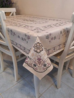 Başak Ev Tekstili Dora Pano Elyaf Tabanlı Pvc Muşamba - Desenli Silinebilir 120 x 155 Hazır Masa Örtüsü