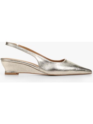 Shoeberry Kadın Pluto Altın Parlak Dolgu Topuklu Stiletto