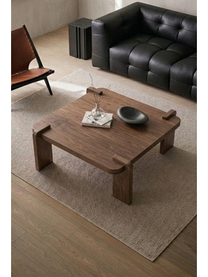 tridihome Modern Orta Sehpa Ceviz Renk Üst Tablalı Mdf Ahşap Şık Tasarım Salon Sehpası