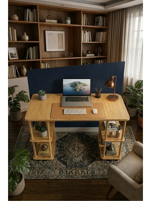 tridihome Kitaplıklı Bilgisayar Masası Raflı Çalışma Masası Modern Dekoratif Ofis Mobilyası