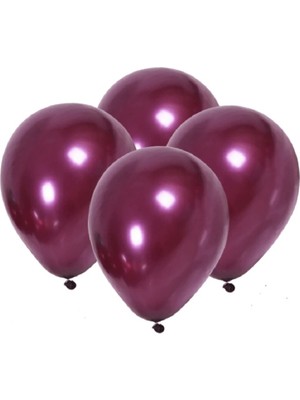 Niyet Balon - Bordo Metalik Balon - 100 Adet