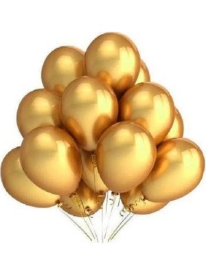 Niyet Balon - Altın (Gold) Metalik Balon - 100 Adet