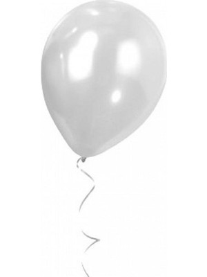 Niyet Balon - Beyaz (Sedef) Metalik Balon - 100 Adet