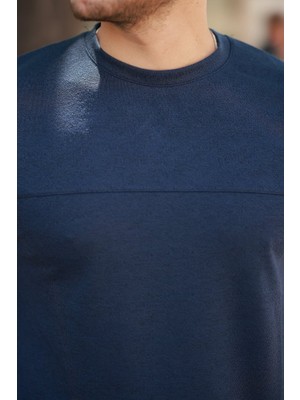 Viastill Erkek Oversize Bisiklet Yaka Kısa Kollu T-Shirt