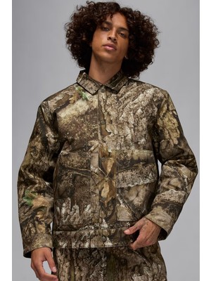 Nike Jordan Flight Chicago Realtree Mens Jacket Green Gerçek Ağaç Desenli Çıt Çıt Kapamalı Yeşil Ceket