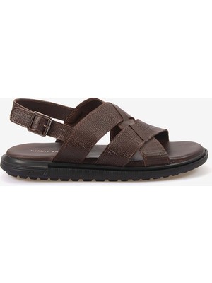 Kemal Tanca Erkek Kauçuk Tabanlı Şık Tasarım Comfort Günlük Çapraz Bantlı Sandalet 560