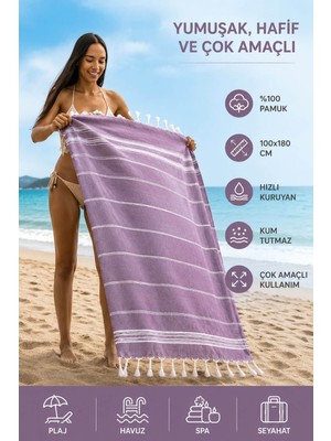 Mira Home Sultan Peştemal Havlu 100 Pamuklu Deniz Plaj Banyo Peştemali 100x180 Cm