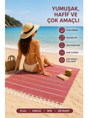 Mira Home Sultan Peştemal Havlu 100 Pamuklu Deniz Plaj Banyo Peştemali 100x180 Cm