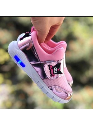 MyChild Kız Çocuk Işıklı Spor Ayakkabı Cırtlı – Hafif Esnek Kaymaz Taban Günlük Sneaker
