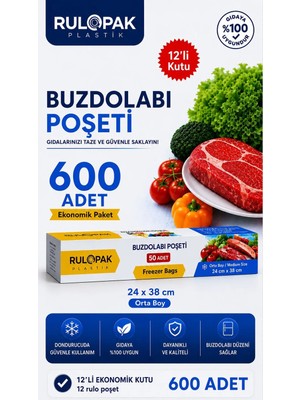 Rulopak Buzdolabı Poşeti 12'li 600 Adet