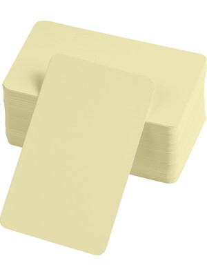 Kont Boş Kelime Kartları 5x8 cm - 50 Adet Oval Kenarlı | Tabu & Not Kartları - Sarı