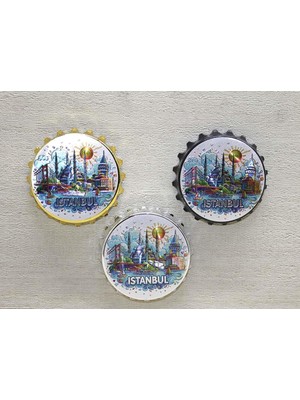 Yvz Store Istanbul Temalı Metal Magnet