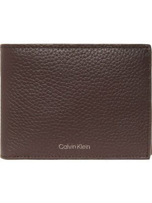 Calvin Klein Calvın Kleın Erkek Marka Logolu Şık Tasarımlı Kart Bölmeli Kağıt Para Bölmeli Acı Kahve Cüzdan LV04D1241G Yg1