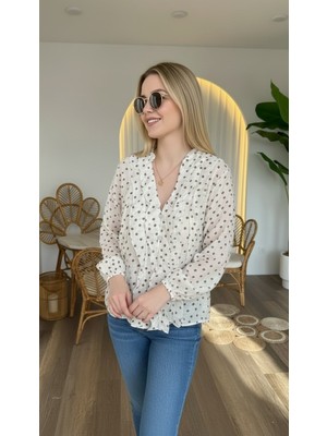 Benevento Clothing Puantiye Detaylı Şık Gömlek