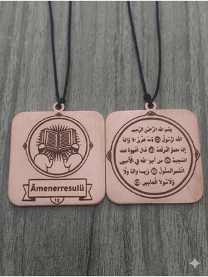 Yerlikaya Bakır Amenerresulü Duası Saf Bakır Kolye