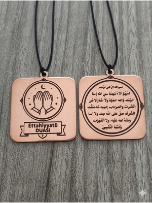 Yerlikaya Bakır Ettahiyyatü Duası Önlü Arkalı Saf Bakır Kolye