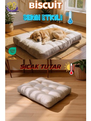 Empressco Petwood Biscuit Çift Taraflı Kullanılabilen Ultra Yumuşak Sertifikalı Kumaşlı Konforlu Kedi ve Köpek Yatağı - Fiyatı, Yorumları