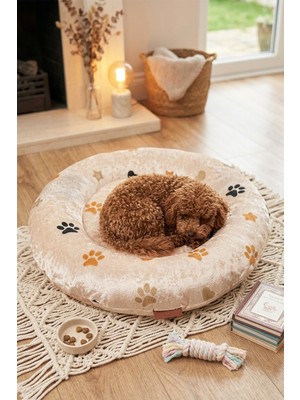 Empressco Aymira Home Dijital Baskılı Yumuşak Simit Yuvarlak Kedi Köpek Yatağı Minderi Dolgulu - Fiyatı, Yorumları