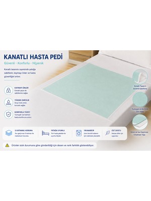 Ata Exclusive Fabrics Abso 5 Katlı Yıkanabilir Emici ve Sıvı Geçirmez Kanatlı Hasta Altı Bezi( 85X90 Cm)