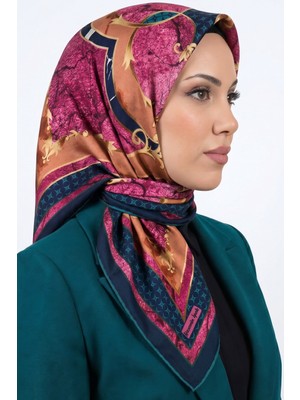 Hadiora Kadın Pembe Soyut Desenli Organik Soft Pamuk Eşarp