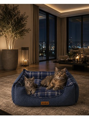 Empressco Bir Pati Izi Premium Kedi ve Köpek Yatağı Kafa Destekli Kaydırmaz Taban Yıkanabilir Fermuarlı Çift Taraflı Minder %100 Boncuk Elyaf - Fiyatı, Yorumları