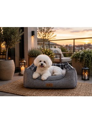 Empressco Bir Pati Izi Premium Kedi ve Köpek Yatağı Kafa Destekli Kaydırmaz Taban Yıkanabilir Fermuarlı Çift Taraflı Minder %100 Boncuk Elyaf - Fiyatı, Yorumları