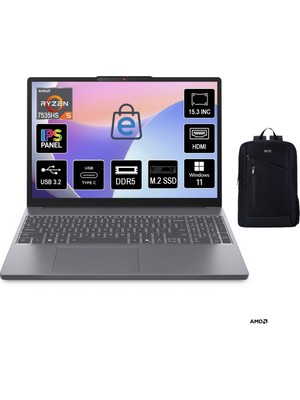Lenovo Ideapad Slim 3 Amd Ryzen 5 7535HS 16GB 2tb SSD Windows 11 Pro 15.3" Taşınabilir Bilgisayar 83K7009ETR