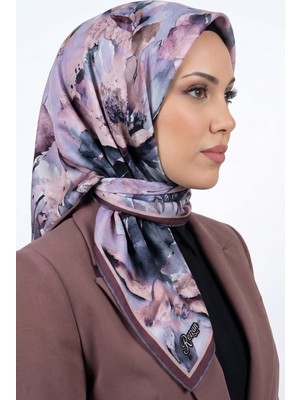 Hadiora Kadın Pudra Floral Desenli Organik Soft Pamuk Şal