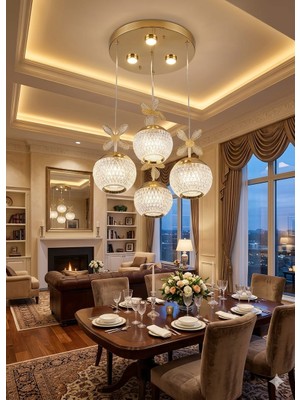 Melis Modeli 4 Top Sarkıt LED Avize