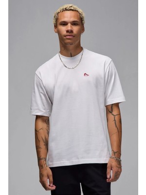Nike Jordan Mens Tee Grafik Baskılı Erkek Tişört Beyaz
