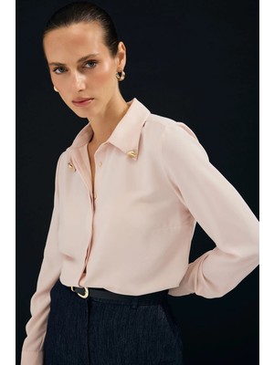 Sateen Lucy Gömlek - Pudra