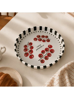 Sarkap Home 26 cm Rosso Pomodoro Siyah Meyve Tabağı
