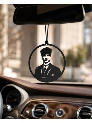 Karbonsoft Araba Süsü Ahşap Mustafa Kemal Atatürk Dikiz Aynası Süsü