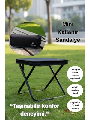 Katjmer Cüzdan Boy Mini Katlanır Kamp Sandalyesi - 120 kg Kapasiteli Taşınabilir Tabure