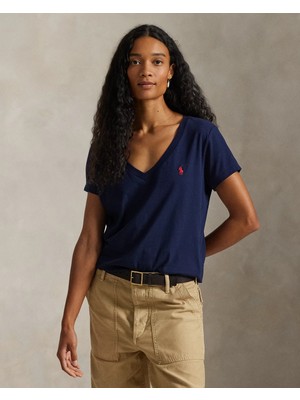 Polo Ralph Lauren Pamuklu Kadın V Yaka Tişört