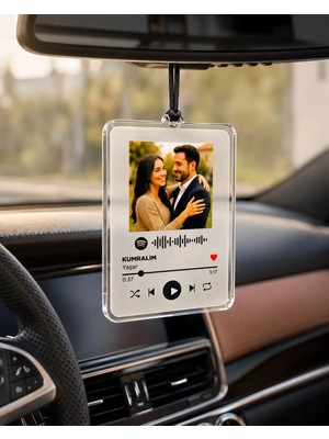 🎵 Kişiye Özel Spotify Şarkılı Dikiz Aynası Süsü – Fotoğraf & Müzik Senin Seçimin!