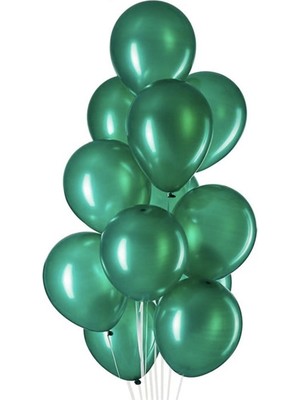 Niyet Balon - Yeşil Metalik Balon - 100 Adet