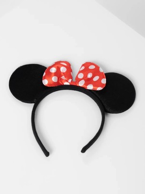 Uravas Store Mey Ithalat® Kırmızı Fiyonklu Minnie Mouse Taç Fare Tacı Kafa Bandı