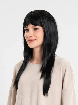 Uravas Store Mey Ithalat® Siyah Renk Uzun Parti Peruğu