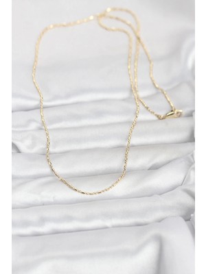 Uravas Store Mey Ithalat® cm 14K Gold Renk Parçalı Topçuk Model 60 cm Kadın Kolye
