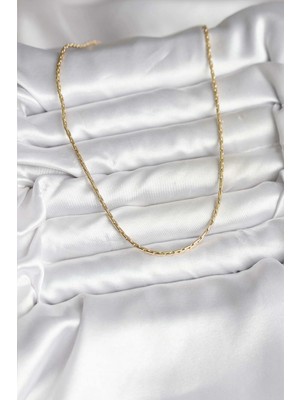 Uravas Store Mey Ithalat® 14K Gold Renk Kaplama Ince Zincir Model cm Kadın Kolye