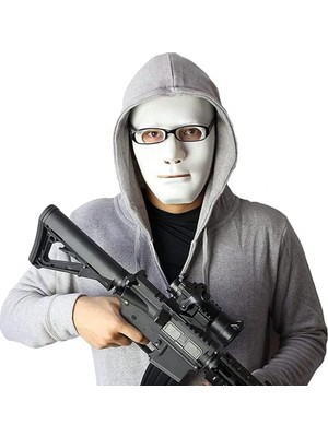 Uravas Store Mey Ithalat®  Beyaz Renk Hip Hop Anonim Jabbawockeez Dans Maskesi 18X19 cm