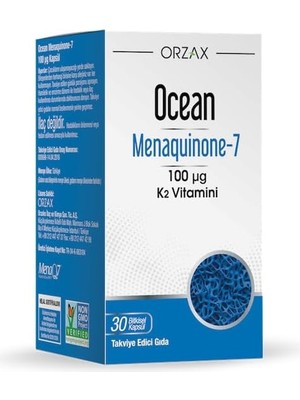 MWX Teknoloji Orzax Ocean Vitamin K2 (Mk-7) 30 Hard Kapsül (2 Paketi)