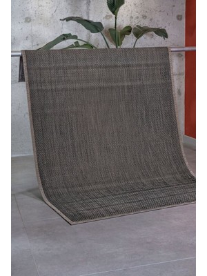 Akbel Halı Vicenza 2825 Kahve Kaymaz Tabanlı Yıkanabilir Dekoratif Şık Sisal Halı
