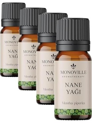 MWX Teknoloji Monoville Nane Uçucu Yağı 10 ML%100 Saf ve Doğal (Peppermint Essantial Oil) (4 Paketi)