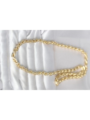 Bezos cm 14K Gold Renk Kalın Burgu Zincirli Model 60 cm Kadın Kolye